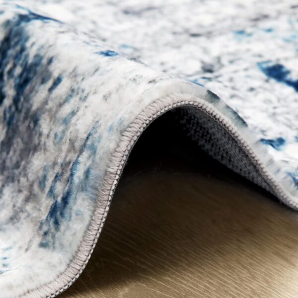 Area Rug Living Room Rugs: 8x10 Large Soft Indoor Carpet Modern Abstract Rug with Non Slip Rubber Backing for Under Dining Table Nursery Home Office Bedroom White Gray Blue - Image 5
