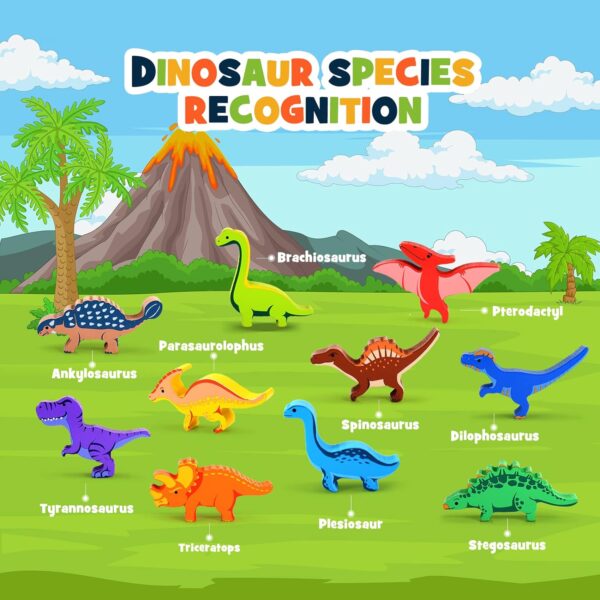 Dinosaur Toys for Kids 3-5: Wooden Stacking Montessori Toys for 3 4 5 6 7 8 Year Old Boys Girls Balance Competition Game for Family Halloween Birthday Gifts for Kids Ages 4-8 (Classic Version) - Image 3