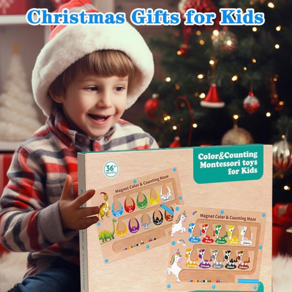 HONGID Dinosaur Toys,Magnetic Color and Number Maze, Montessori Toys for 2 3 4 5 Year Old,Learning Educational Sensory Toys for Toddlers and Kids Boys Girls,Christmas Stocking Stuffers for Kids - Image 6