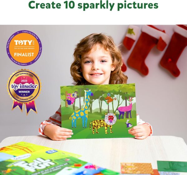 Skillmatics Art & Craft Activity - Foil Fun Animals, No Mess Art for Kids, Craft Kits & Supplies, DIY Creative Activity, Gifts for Boys & Girls Ages 4, 5, 6, 7, 8, 9, Travel Toys - Image 2