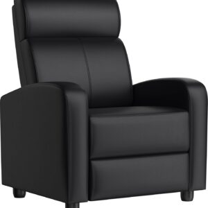Yaheetech Recliner Chair PU Leather Recliner Sofa Home Theater Seating with Lumbar Support Overstuffed High-Density Sponge Push Back Recliners Armchair for Living Room