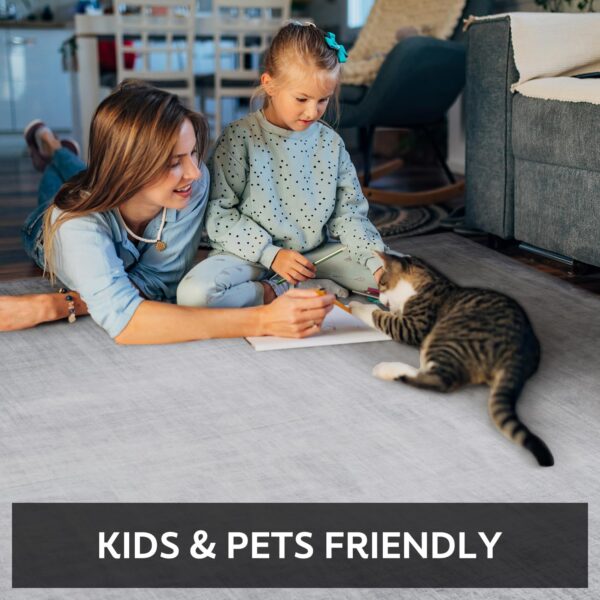 5x7 Area Rugs for Living Room, Machine Washable Non Slip Area Rug Modern Abstract Indoor Rug Carpet Ultra Soft Rugs for Bedroom Dining Room Playroom Bedside Office, Grey - Image 6