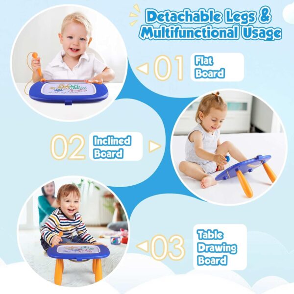 Smasiagon Toddler Girl Boy Toys for 1 2 3 Year Old Girls Boys Magnetic Drawing Board Educational Learning Toys for 18 Month Old Girls Boys Birthday Christmas Gifts (Royal Blue) - Image 6