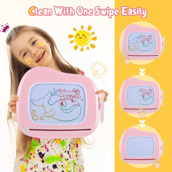 Smasiagon Magnetic Drawing Board for Kids - Toddler Toys for Age 1-2 Boys Girls - Educational Learning Toys for 1 2 3 Year Old Baby Birthday Gifts（Pink) - Image 4