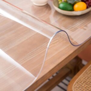 Clear Table Cover Protector 42 x 60 Inch, Table Protector for Dining Room Table, 1.5mm Thick Clear Plastic Table Protector, Clear Tablecloth Protector, Table Pad Mat for Kitchen