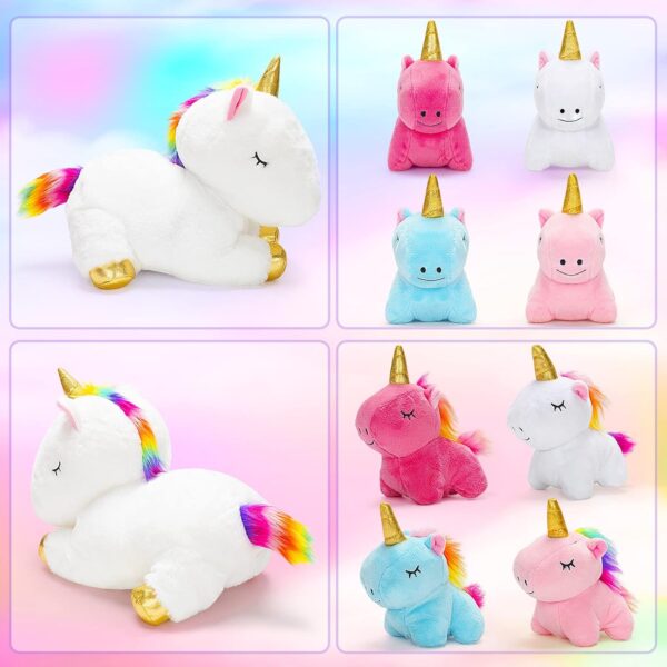 KMUYSL Toys for Girls Ages 3 4 5 6 7 8+ Years - Unicorn Mommy Stuffed Animal with 4 Baby Unicorns in Her Tummy, Soft Unicorn Plush Toys Set, Christmas Birthday Gifts for Baby, Toddler, Kids - Image 4