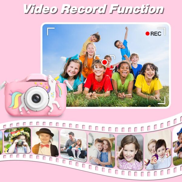 Goopow Kids Camera Toys for 3-8 Year Old Girls Boys,Children Digital Video Camcorder Camera with Cartoon Soft Silicone Cover, Best Chritmas Birthday Festival Gift for Kids - 32G SD Card Included - Image 5