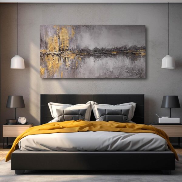 Canvas Wall Art Modern Home Decor Wall Abstract Gold Wall Pictures Posters & Prints Home Decorations for Living Room Bedroom Office 30"x60" - Image 3