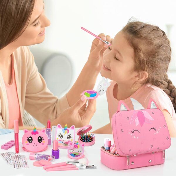 Kids Washable Makeup Girls Toys - Girls Makeup Kit for Kids Make up Set Real Makeup for Kid Little Girls Toddlers Children Princess Christmas Birthday Gifts Toys for 3 4 5 6 7 8 9 10 Year Old Girls - Image 6