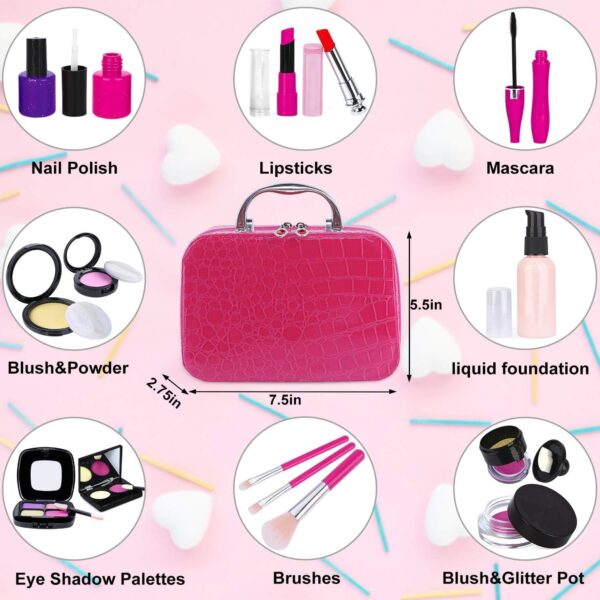 Tepsmigo Pretend Makeup Kit for Girls, Kids Pretend Play Makeup Set - with Cosmetic Bag for Birthday Christmas, Toy Makeup Set for Toddler, Little Girls Age 3+(Not Real Makeup) - Image 3