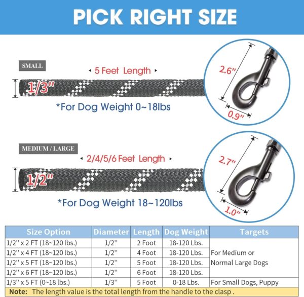 BAAPET 2/4/5/6 FT Dog Leash with Comfortable Padded Handle and Highly Reflective Threads for Small Medium and Large Dogs (5FT-1/2'', Black) - Image 4