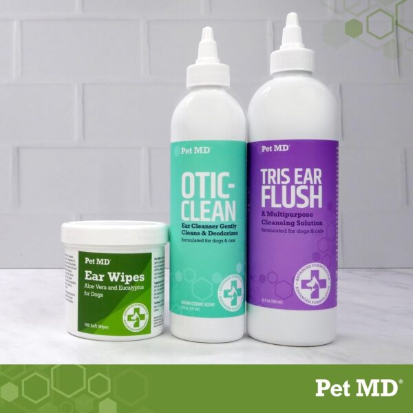 Pet MD Dog Ear Cleaner Wipes - Otic Cleanser for Dogs to Stop Ear Itching, and Infections with Aloe and Eucalyptus - 100 Count - Image 5