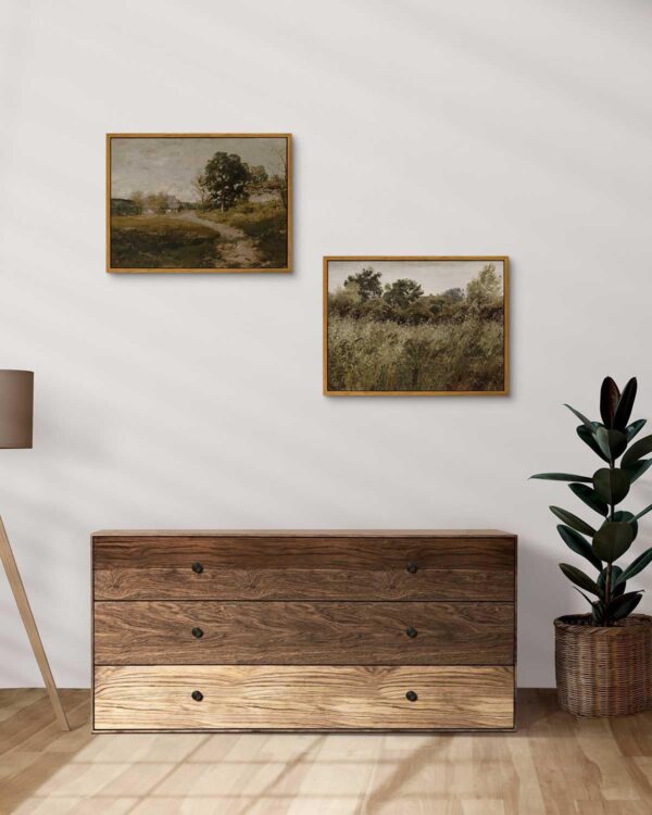 InSimSea Framed Canvas Wall Art Vintage Decor, Wall Art for Living Room Office Bedroom Decor, Vintage Countryside Road Wall Pictures, Painting for Bedroom Bathroom Wall Decor, 12"x16" - Image 7