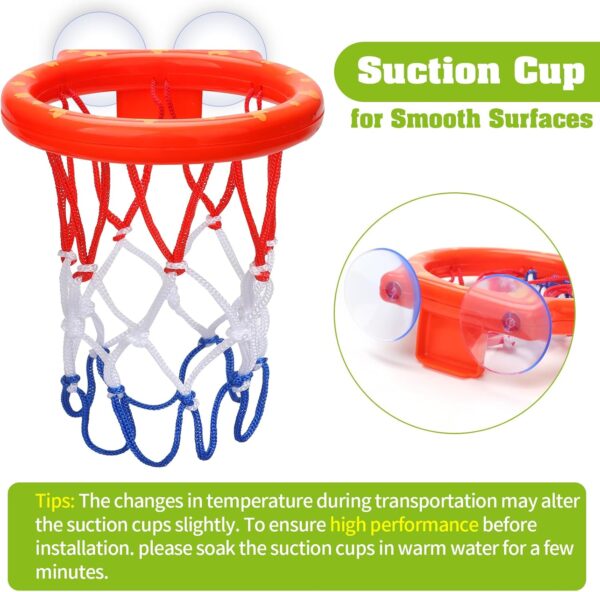 Bath Toys - Bathtub Basketball Hoop for Kids Toddlers - Bath Toys Shower Toys for Kids Ages 4-8,Suction Cup Basketball Hoop & 3 No Hole Balls Set for Boys Girls - Image 2