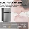 3.2 Cu.Ft. Mini Fridge with Freezer 2 Door Refrigerator and Freezer Small Fridge for Bedroom Home Office Dorm, Small Drink Chiller, 37 dB Low Noise, Stainless Steel - Image 5