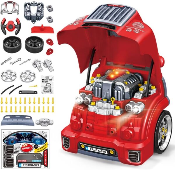 Interactive Truck Engine Toy with Removable Parts - Lights, Sounds, and Fun for Young Mechanics -Unleash their Creativity and Motor Skills with this Truck Engine Toy- Ideal Gift for 3-5-Year-Old Boys - Image 5