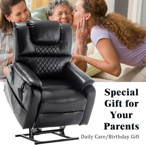 Power Lift Recliner Chair for Elderly, Upgrade Lift Massage Chair with 8-Point Massage and Lumbar Heating, Ultimate Comfort, PU Leather, Recliner Chairs for Adults Ideal Gifts, Brown - Image 7