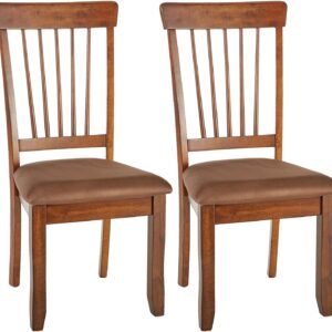 Signature Design by Ashley Berringer 18" Rustic Dining Chair with Cushions, 2 Count, Brown
