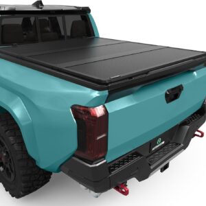 AUTOSAVER88 FRP Hard Tri-fold Truck Bed Tonneau Cover Compatible with Toyota Tacoma 2024 5ft Bed (Excl. Trail Edition)