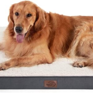 Bedsure Orthopedic Dog Bed Extra Large - Dog Beds with Removable Washable Cover, Egg Crate Foam Pet Bed Mat, Suitable for Dogs Up to 100 lbs