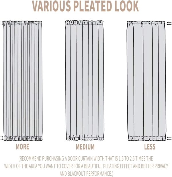 Vatge Grey French Door Curtains - Sidelight Curtains for Front Door Privacy, 12 Inch Wide Narrow Window Curtains for Side Door, 1 Panel, W12 x L72, Grey - Image 7