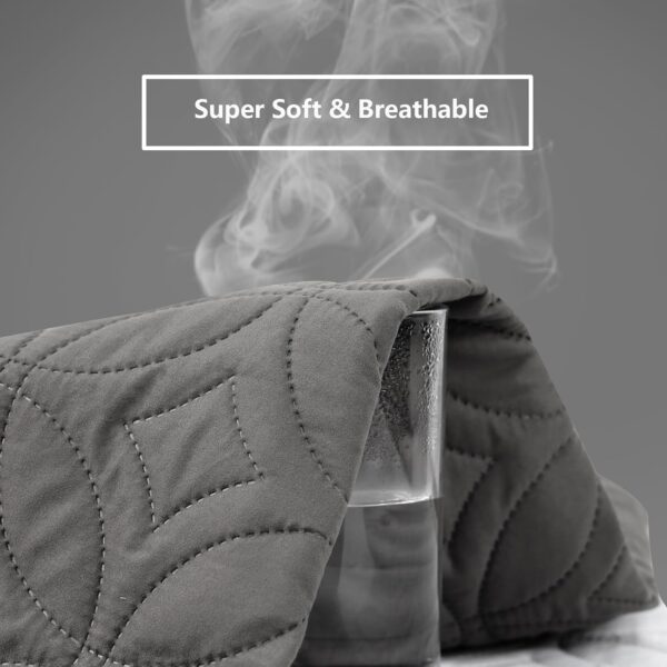 FELTYBED Full Size 54"x75" Waterproof Mattress Protector, Soft Bed Grey Mattress Cover Full, Breathable Mattress Pad Cover with Deep Pocket 6"- 15", Noiseless Washable - Image 2