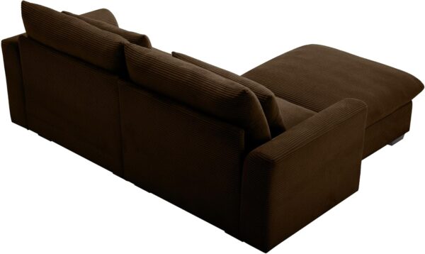 Eafurn Deep Seat Oversized Corduroy Loveseat Modular Sectional Sofa Convertible Corner Couch Bed with Movable Ottoman & Storage, L Shaped Sleeper Lounge Sofa&Couches for Living Room Office - Image 5