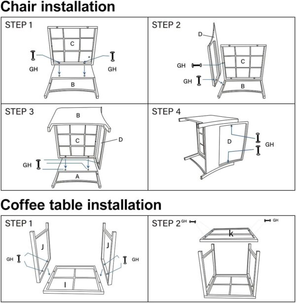 Pamapic 5 Pieces Wicker Patio Furniture Set Outdoor Patio Chairs with Ottomans Conversation Furniture with coffetable for Poorside Garden Balcony(Beige) - Image 7