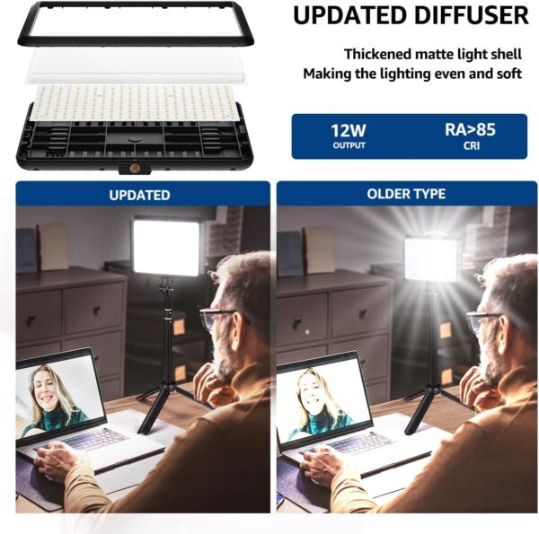 LED Photography Lighting Kit, NiceVeedi 2-Pack 8” Portable Video Light with Adjustable Tripod Stand, 2800K-6500K Dimmable Softlight Studio Light for Zoom, Game Streaming, YouTube - Image 4