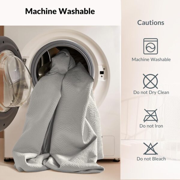 Tina's Home Waterproof Mattress Protector Full Size - Cooling Mattress Cover 3D Air Fabric Noiseless Bed Cover - Pad Protectors Fitted with Deep Pocket 8"- 21" Machine Washable,Light Grey - Image 6