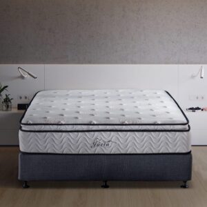 King Mattress 11.4 Inches Pillow Top Pocket Spring Hybrid Mattress, Memory Foam Innerspring Firm Mattress -Bed in a Bag King Mattress