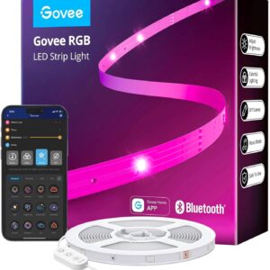 Govee 100ft LED Strip Lights, Bluetooth RGB Halloween LED Lights with App Control, 64 Scenes and Music Sync LED Strip Lighting for Bedroom, Living Room, Kitchen, Party, ETL Listed Adapter