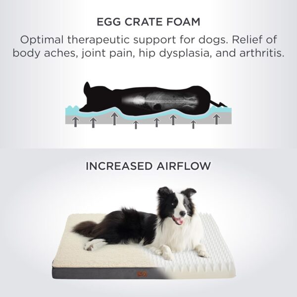 Bedsure Orthopedic Dog Bed Extra Large - Dog Beds with Removable Washable Cover, Egg Crate Foam Pet Bed Mat, Suitable for Dogs Up to 100 lbs - Image 4