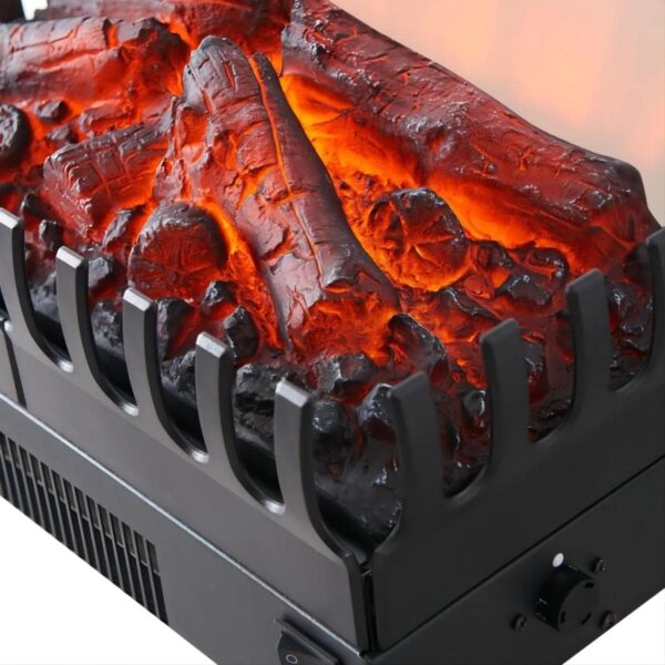 PuraFlame Electric Fireplace Log Heater, 16" Fireplace Inserts with Realistic Ember Bed, Thermostat, 750/1500W, Black - Image 5