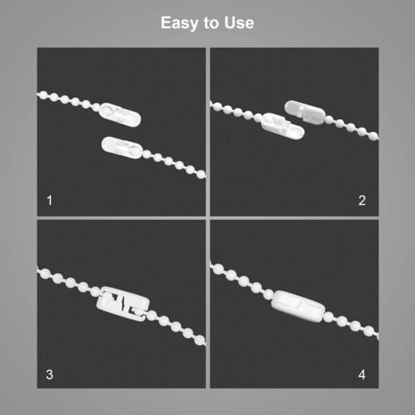 Curtain Chain Connector, 20 Pack, Repair for Roller Blinds Shades Beaded Chains Cords Strings - White - Image 6