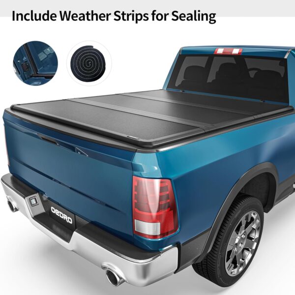 OEDRO FRP Hard Tri-fold Tonneau Cover Fold Truck Bed Covers Compatible with 2009-2024 Ram 1500 (Inclu. Classic & New) with 5.6 Feet Bed w/o Ram Box - Image 7