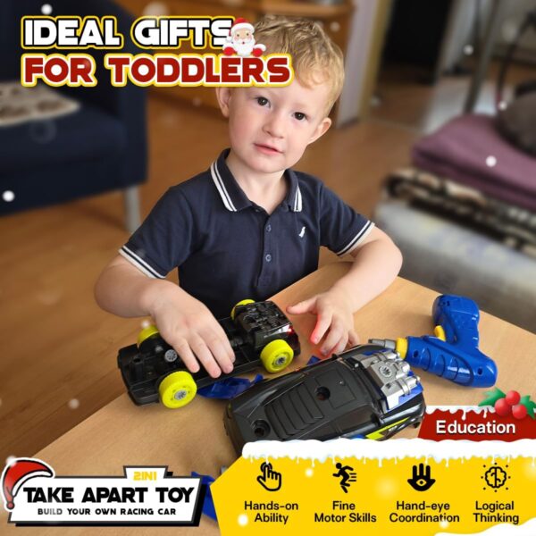 GILOBABY 26 Pieces Take Apart Toys for Boys, Racing Car with Electric Drill, Sounds & Lights, Building Stem Toys for Kids, Gifts for 3 4 5 Year Old Boys Learning Educational Toys - Image 7