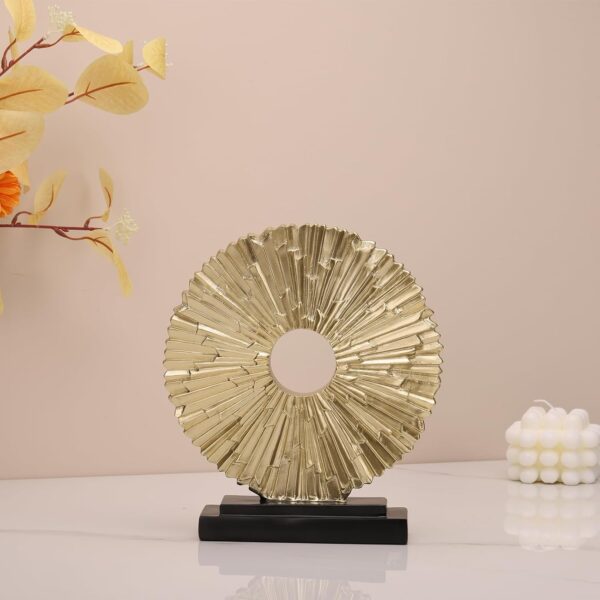 DOVDOV Gold Home Decor and Accessories, Round Geometric Statues, Unique Home Decor for Office Bookcase Room Coffee Table Console TV Stand Decor. - Image 3