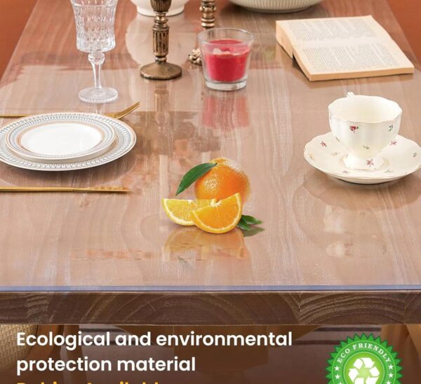 Clear Table Cover Protector 42 x 60 Inch, Table Protector for Dining Room Table, 1.5mm Thick Clear Plastic Table Protector, Clear Tablecloth Protector, Table Pad Mat for Kitchen - Image 4