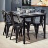 Yaheetech Iron Metal Dining Chairs Stackable Side Chairs Bar Chairs with Back Indoor/Outdoor Classic/Chic/Industrial/Vintage Bistro Trattoria Kitchen Restaurant Matte Black, Set of 4 - Image 2