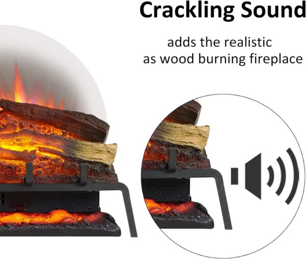 LegendFlame 25" W Free Standing Electric Fireplace Log Set (EF484), Fireplace Insert, Heater 750W/1500W, Crackling Sound, Remote Control… - Image 3