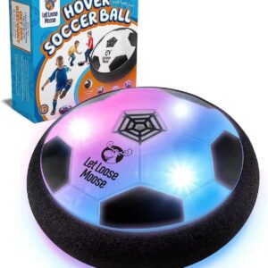 Let Loose Moose Hover Soccer Ball, Set of 1 Light Up LED Soccer Ball Toys, Fun and Active Indoor Game for Young Boys and Girls, Great Birthday Gift for Young Kids, Fun Soccer Training Equipment