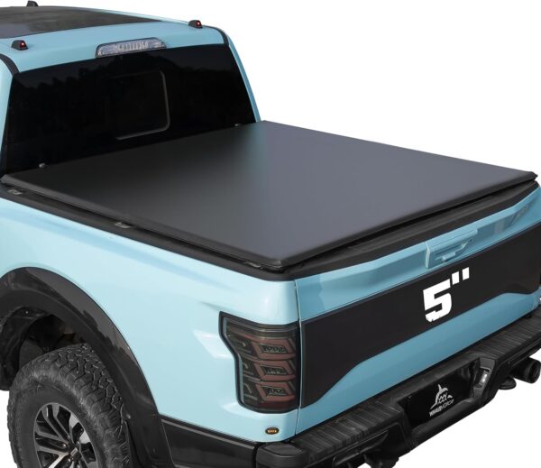Truck Bed Tonneau Cover Compatible with Nissan Frontier 2005-2024 5 ft Short Box w/or w/o Track Rail, Soft Roll Up Style