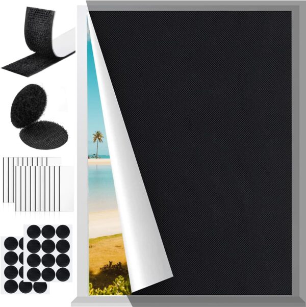 Portable Blackout Curtains for Bedroom Window (2024 Upgraded 420D Fabric), 100% Blackout Blinds Shades No Drill Travel Blackout Window for Nursery Room RV Car, 40 x 57 inch