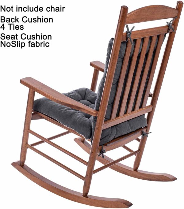 POMIU Rocking Chair Cushion Chair Cushions Chair Pad Chair Pads Sets Indoor Back Seat Cushion Office Chair Desk Chair Dining Chairs Home Kitchen Chair Room (Dark Grey) - Image 4