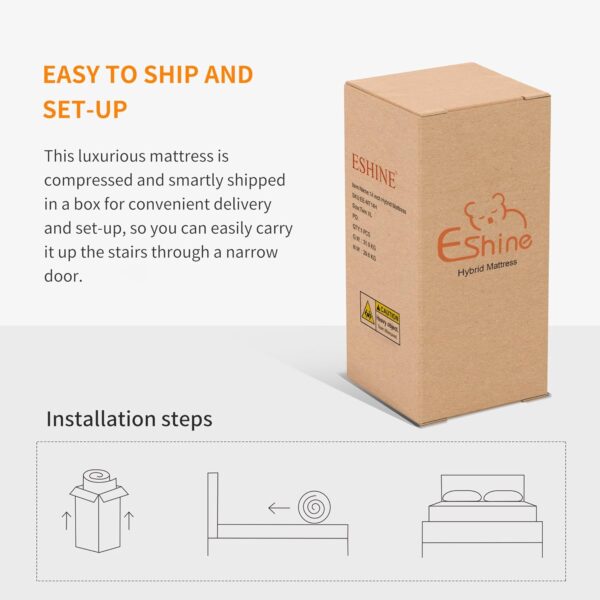 ESHINE Adjustable Bed with Matt Queen 2000 Series, Memory Foam Hybrid 14 Inch Matt Queen, Bluetooth App Control, 5 Minutes Installation, Head and Foot Incline - Image 6