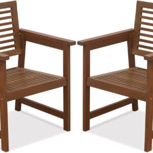 Furinno Tioman Teak Hardwood Outdoor Armchair Armchair w/o Cushion, FG161249R Set of Two
