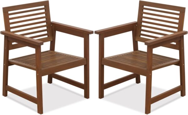 Furinno Tioman Teak Hardwood Outdoor Armchair Armchair w/o Cushion, FG161249R Set of Two