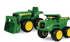 John Deere Sandbox Toys - Includes Dump Truck Toy and Tractor Toy with Loader, Kids Outdoor Toys - Easter Gifts for Kids, Frustration Free Packaging ,Green, Ages 18 Months and Up, 2 Count ( Pack of 1)