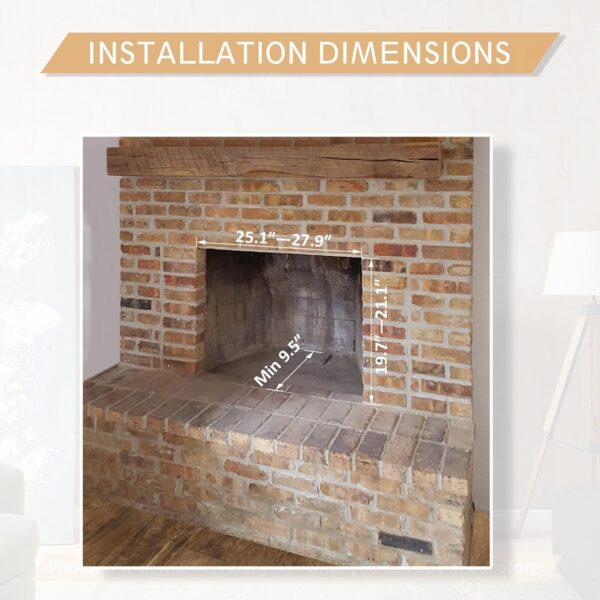 LegendFlame® Damon 35" W Electric Fireplace Insert with Glass Door and Mesh Screen (EF264B), Fireplace Heater 750/1500W, Fire Crackling Sound, Remote Control. - Image 4